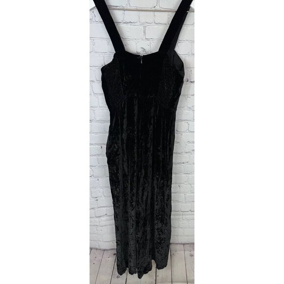 MADEWELL Women’s Black Crushed Velvet Pull-On Wide-Leg Jumpsuit Size 00 Holiday - Picture 7 of 9